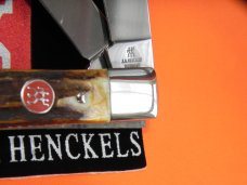 Vintage, NOS, J A Henckels 2 Blade Trapper with Premium Stag Handles & Blade Etc -NOS Vintage, NOS, J A Henckels 2 Blade Trapper with Premium Stag Handles & Blade Etc -NOS