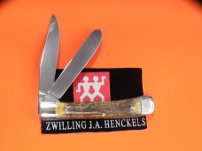 Vintage, NOS, J A Henckels 2 Blade Trapper with Premium Stag Handles & Blade Etc -NOS Vintage, NOS, J A Henckels 2 Blade Trapper with Premium Stag Handles & Blade Etc -NOS