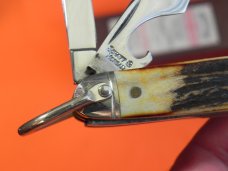 Schatt & Morgan Scout/Utility/Camp Knife w/ Nice Stag Handles & Blade Etch -NOS