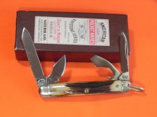 Schatt & Morgan Scout/Utility/Camp Knife w/ Nice Stag Handles & Blade Etch -NOS