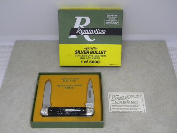 Remington UMC USA 1993 Genuine Bone R4356 Engraved Silver Bullet Bush Pilot Knife in Box Remington UMC USA 1993 Genuine Bone R4356 Engraved Silver Bullet Bush Pilot Knife in Box