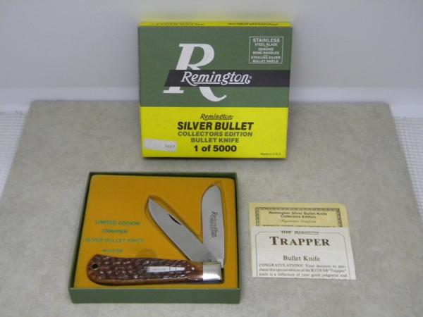 Remington UMC USA 1989 Genuine Bone R1128 Silver Bullet Trapper Knife in Box Remington UMC USA 1989 Genuine Bone R1128 Silver Bullet Trapper Knife in Box