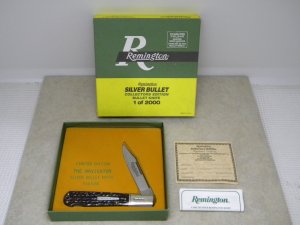Remington UMC USA 2000 Genuine Bone R1630 Silver Bullet "The Navigator" Lockback Barlow Knife in Box