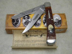 Remington Bullet Madison NC USA Riders of the Silver Screen "Red Rider"  Trapper Knife