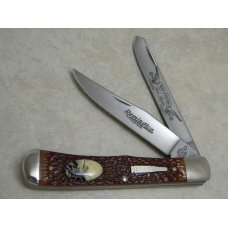 Remington Bullet Madison NC USA Riders of the Silver Screen "Red Rider" Trapper Knife Remington Bullet Madison NC USA Riders of the Silver Screen "Red Rider" Trapper Knife