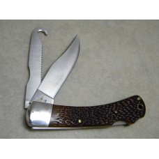Remington UMC USA R3 Delrin Big Game Dual Lockback Knife & Leather Pouch in Box Remington UMC USA R3 Delrin Big Game Dual Lockback Knife & Leather Pouch in Box