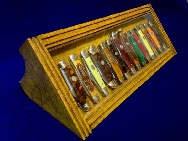 Display Case for Vintage Pocket Knives 1900's Style Old General Store Counter Top Display Stand