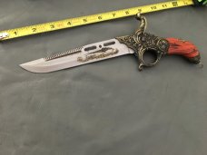  Old fashioned Pistol grip Knife w/ well made leather holster