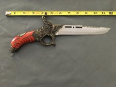  Old fashioned Pistol grip Knife w/ well made leather holster