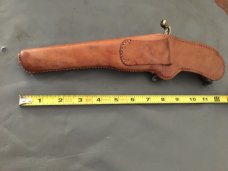  Old fashioned Pistol grip Knife w/ well made leather holster