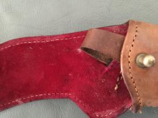  Old fashioned Pistol grip Knife w/ well made leather holster