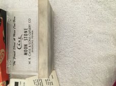 Vintage Case XX ' MOONSTONE' Sharpening stone w/ papers, plastic case, cardboard 'pumpkin' box - VG+ Vintage Case XX ' MOONSTONE' Sharpening stone w/ papers, plastic case, cardboard 'pumpkin' box - VG+