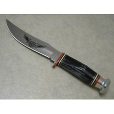 Case XX USA 2016 Buffalo Horn BH23-5 Harley Davidson Hunter Fixed Blade Sheath Knife in Box 