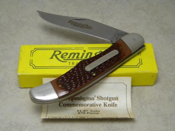 Remington 1990 Shotgun Commemorative Delrin R870 Folding Hunter Knife in Box