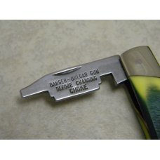 Remington Made in USA 9508 Green Saw Cut Delrin Upland Choke Blade Stockman Knife in Box c.1995 Remington Made in USA 9508 Green Saw Cut Delrin Upland Choke Blade Stockman Knife in Box c.1995