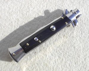 NEW OLD STOCK 9" ITALIAN STILETTO FRANK BELTRAME KNIFE GENUINE DARK HORN KRISS BLADE
