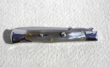 NEW OLD STOCK ITALIAN STILETTO 9" GENUINE BRAZILIAN HORN SWING GUARD KNIFE 