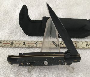 'Milano Italy' style lockpick Switchblade Knife w/ button lock safety - Snaps open quick & strong