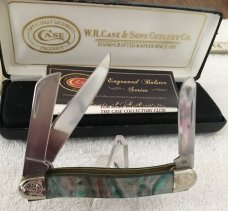 Case XX 9318CS/E Engraved Bolster Series Abalone Corelon scales w/ presentation box & sleeve Case XX 9318CS/E Engraved Bolster Series Abalone Corelon scales w/ presentation box & sleeve