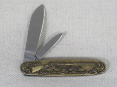 Winchester Repeating Arms Co. Model 1873 Brass Handle 2 Blade Pocket Knife Winchester Repeating Arms Co. Model 1873 Brass Handle 2 Blade Pocket Knife