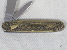 Winchester Repeating Arms Co. Model 1873 Brass Handle 2 Blade Pocket Knife Winchester Repeating Arms Co. Model 1873 Brass Handle 2 Blade Pocket Knife