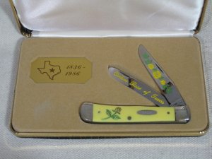 Case XX 3254 Yellow Rose of Texas 1986 Trapper Two Blade Pocket Knife 