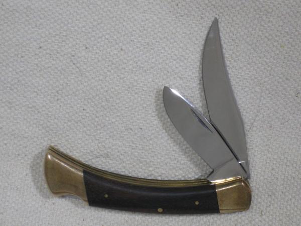 Browning Japan Two Blade Lockback Pocket Knife with Leather Pouch Unused 