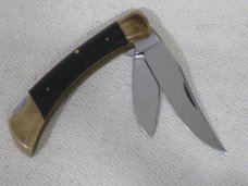 Browning Japan Two Blade Lockback Pocket Knife with Leather Pouch Unused 