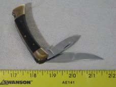 Browning Japan Two Blade Lockback Pocket Knife with Leather Pouch Unused 