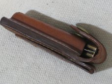 Browning Japan Two Blade Lockback Pocket Knife with Leather Pouch Unused 