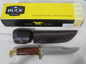 Buck USA 119 Cocobolo Wood Grip Fixed Blade Knife & Sheath 