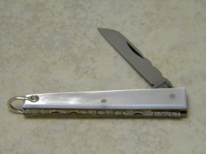 Ibberson Made in England by Stan Shaw 1974 Pearl Princess Margaret 1 Blade Fob Knife
