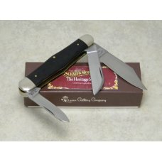 Schatt & Morgan Gowanda NY Heritage Series Ebony No. 3762 Swell Center Stockman Knife in Box c.2012