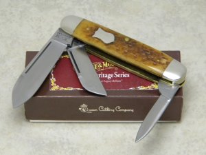 Schatt & Morgan Gowanda NY Heritage Series Stag Bone No. 3096 Cattle Stockman Knife in Box c.2012