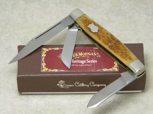Schatt & Morgan Gowanda NY Heritage Series Stag Bone No. 3306 Stockman Knife in Box c.2012