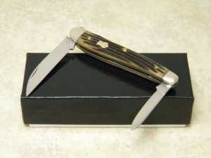 Queen Dan Burke QDB #46 Winterbottom Bone Wharncliffe Half Whittler Knife in Box