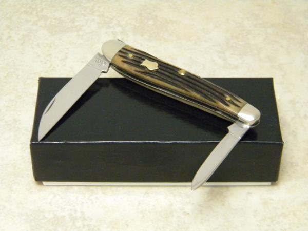 Queen Dan Burke QDB #46 Winterbottom Bone Wharncliffe Half Whittler Knife in Box Queen Dan Burke QDB #46 Winterbottom Bone Wharncliffe Half Whittler Knife in Box