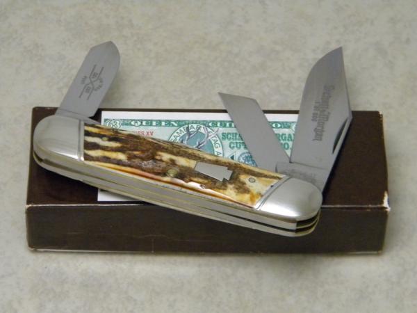 Schatt & Morgan Titusville PA. 2005 Stag 033163 Rail Splitter Stockman Knife in Box