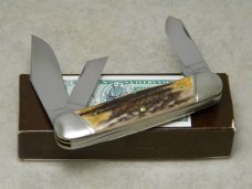 Schatt & Morgan Titusville PA. 2005 Stag 033163 Rail Splitter Stockman Knife in Box