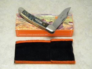 Marbles M.S.A. Co. 02 Gladstone, Mich USA Mastodon Ivory Linerlock Copperhead Knife in Box c.2002