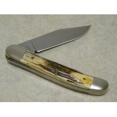 Marbles M.S.A. Co. 02 Gladstone, Mich USA Stag Linerlock Copperhead Knife in Box c.2002