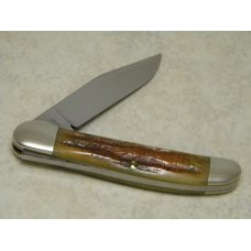 Marbles M.S.A. Co. 02 Gladstone, Mich USA Brown Jig Bone Linerlock Copperhead Knife in Box c.2002 Marbles M.S.A. Co. 02 Gladstone, Mich USA Brown Jig Bone Linerlock Copperhead Knife in Box c.2002