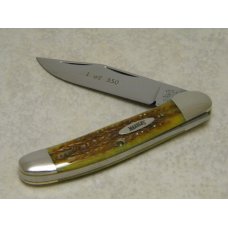 Marbles M.S.A. Co 02 Gladstone, Mich USA Antique Green Bone Linerlock Copperhead Knife in Box c.2002 Marbles M.S.A. Co 02 Gladstone, Mich USA Antique Green Bone Linerlock Copperhead Knife in Box c.2002