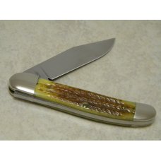 Marbles M.S.A. Co 02 Gladstone, Mich USA Antique Green Bone Linerlock Copperhead Knife in Box c.2002