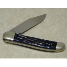 Marbles M.S.A. Co. 02 Gladstone, Mich USA Blue Jig Bone Linerlock Copperhead Knife in Box c.2002