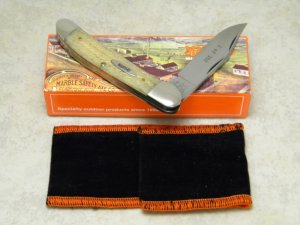 Marbles M.S.A. Co. 02 Gladstone, Mich USA White Jig Bone Linerlock Copperhead Knife in Box c.2002