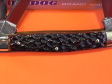 Older Bulldog Brand Stockman Pocket Knife w/ Great Red to Chestnut Handles & Frost Blade Etch Older Bulldog Brand Stockman Pocket Knife w/ Great Red to Chestnut Handles & Frost Blade Etch