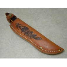 Queen Cut. Co. Titusville PA #73 Bone Bare Head Hunter Fixed Blade Sheath Knife in Box Queen Cut. Co. Titusville PA #73 Bone Bare Head Hunter Fixed Blade Sheath Knife in Box