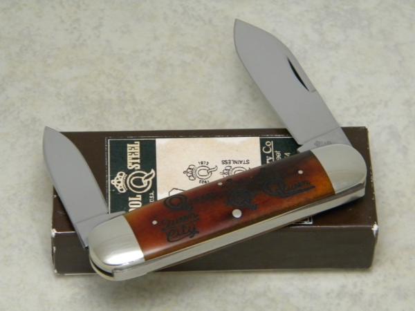 Queen Cutlery Co. Dan Burke Bone #65 Tang Stamp Series Baby Sunfish Elephant Toe Knife in Box
