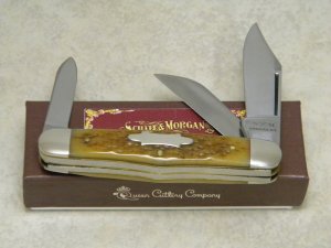 Schatt & Morgan Gowanda NY Heritage Series Stag Bone No. 3766 Stockman Knife in Box c.2012